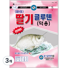 신기산업 딸기 글루텐 떡밥 덕용, 350g, 3개
