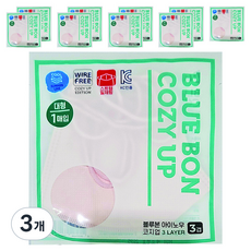 블루본 아이노우 코지업 스트랩 일체형 마스크 대형, 10개입, 3개, 핑크