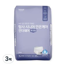 탐사 시니어 안온케어 언더웨어 국내산 성인기저귀, 특대형, 20매입, 3팩