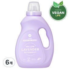 그린핑거 부드러운 라벤더 세탁세제, 1.4L, 6개