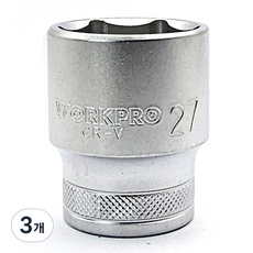 WORKPRO 短套筒 1/2" x 27mm WP274108, 3個