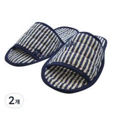 Oceantowel 可水洗條紋室內拖鞋, 隨機出貨, 2個