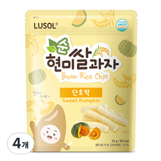 루솔 순 현미쌀과자 단호박, 단호박 맛, 25g, 4개
