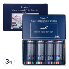 giorgione 專業級水性彩色鉛筆鐵盒, 3個, 36色