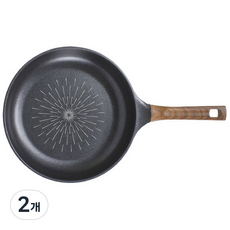 리빙온 우드 앤 블랙 후라이팬, 30cm, 2개