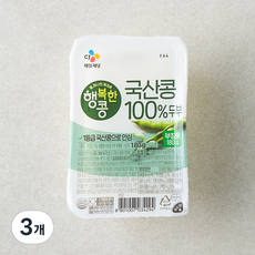 행복한콩 국산콩 부침용 두부, 180g, 3개