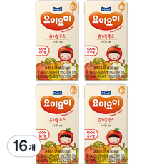 요미요미 유기농 주스 사과 배, 125ml, 16개
