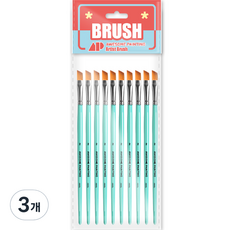 Awesome Painting 多用途設計畫筆 斜角筆 扁平筆 組合畫筆 ANGULAR 10入, 2號, 3個