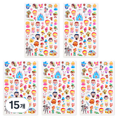 반짝반짝 물방울 동화나라 스티커, 혼합색상, 15개
