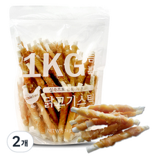 댕냥이생활연구소 강아지 듬뿍 대용량 스틱 간식, 닭고기, 1kg, 2개