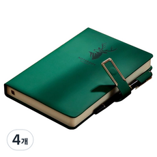 High Deco防水皮革筆記本日記本 160頁, 4個, 綠色