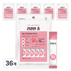 조이펫 고양이 건강한 츄 간식 6p, 혼합맛(닭가슴살/게살), 72g, 36개