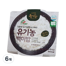 푸른들판 유기농 백미 즉석밥, 210g, 6개