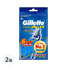 吉列長柄潤滑輕便刀 日本包裝 特長手柄設計 好握好控制, 6支, 2包