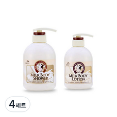 꽃을든남자 우유 바디로션 500ml + 바디샤워 750ml, 4세트