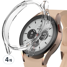 신지모루 풀커버 일체형 하드커버 스마트워치 케이스, 크리스탈 클리어, 4개