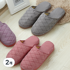 Dodo Partners 防樓層噪音格紋室內拖鞋 2款, 粉紅色+海軍藍