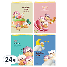 DADA Sosofun 黃色線圈綜合筆記本 30頁, 24個, 隨機出貨