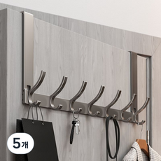 Happy with us 免鑽孔門用掛架 門後掛勾 28cm 14勾, 5個, 灰色