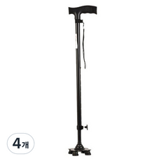 마샤투 어르신 효도선물 네발 조절 지팡이, 블랙, 4개