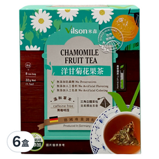 Vilson 米森 洋甘菊花果茶, 無咖啡因, 德國專業調配, 無添加防腐劑, 無添加人工香料, 無添加人工色素, 4g, 8包, 6盒