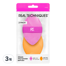REAL TECHNIQUES 奇蹟二合一粉撲雙入組, 3個, 單一顏色