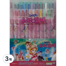 DONG-A SofyRuby 按壓式彩色鉛筆, 24色, 3個