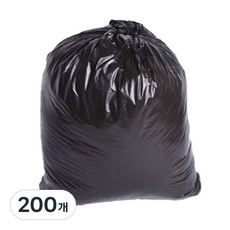 環保平板塑膠袋 47 黑色, 20L, 200個