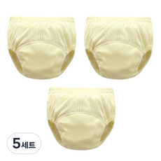 조이멀티 아동용 펀칭 단색파스텔 배변훈련팬티, 옐로우, 5세트