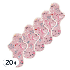 eechae 花卉一體成型棉質衛生棉 粉色錦鯉, 20個, 1入, 大型