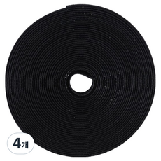 易撕剪裁電線插頭整理魔鬼氈 BRP1049 黑色, 4個