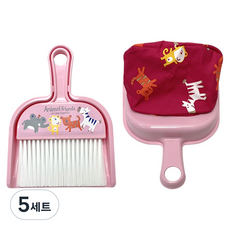 솔앤소울 주머니 미니 빗자루 2p + 쓰레받기 2p 세트, 핑크, 5세트