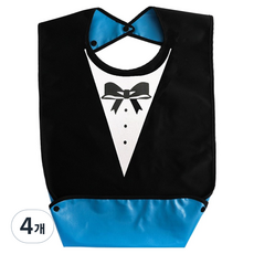 로시테라 성인용 방수 턱받이, M 블랙 리본, 4개