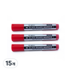 LUXY 玻璃白板筆, 紅色, 15個