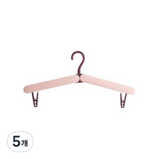 주씨상점 접이식 휴대 옷걸이, 핑크, 5개