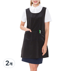 Yekyeong 防皺舒適連身裙式圍裙 大, 黑色, 2個