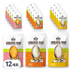 펫츠플레이트 레토르트 간식 20g x 3종 세트, 치킨, 북어, 연어맛, 12세트