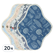 WIZLLY 棉質衛生棉 顏色隨機, 1入, 20個, 中型