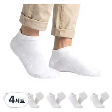 온앤모아 남성용 발목 양말 단목 5켤레, 화이트, 4세트