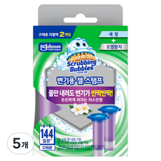스크러빙버블스 변기세정제 젤스탬프 자스민향 리필팩 2p, 76g, 5개