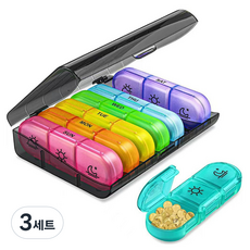 Holmes Pick 一日三次星期藥盒 混合色, 3套