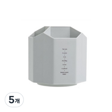 살림살림 북유럽 대용량 펜꽂이 회전형, 그레이, 5개