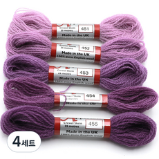 JoyJasu Appleton 羊毛繡線 5件組, 4套, 451, 452, 453, 454, 455