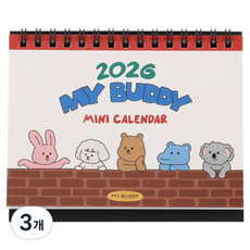 Dailylike 2026 My Buddy 迷你月曆, 3個, 混合色