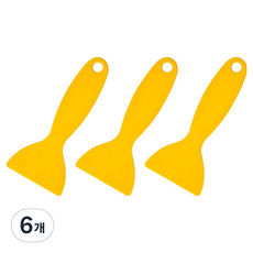 월드크린 플라스틱 스크래퍼 옐로우, 6개