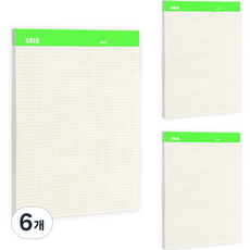 Bfancy 螢光方格便條紙 M, 螢光, 6個, 1入