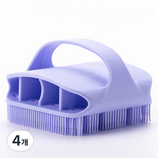 Itgom 潔淨小熊 緻密矽膠身體刷, 紫色, 4個, 1入