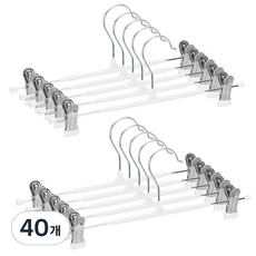 코멧 논슬립 회전형 치마바지걸이, 화이트, 40개