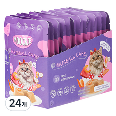 MOOCHIE 어덜트 고양이 헤어볼건강 습식사료, 새우, 70g, 24개