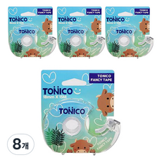 Tonico 鐵製膠帶台 辦公用手持式花式膠帶 18mm X 15M 半透明 Kau, 8個